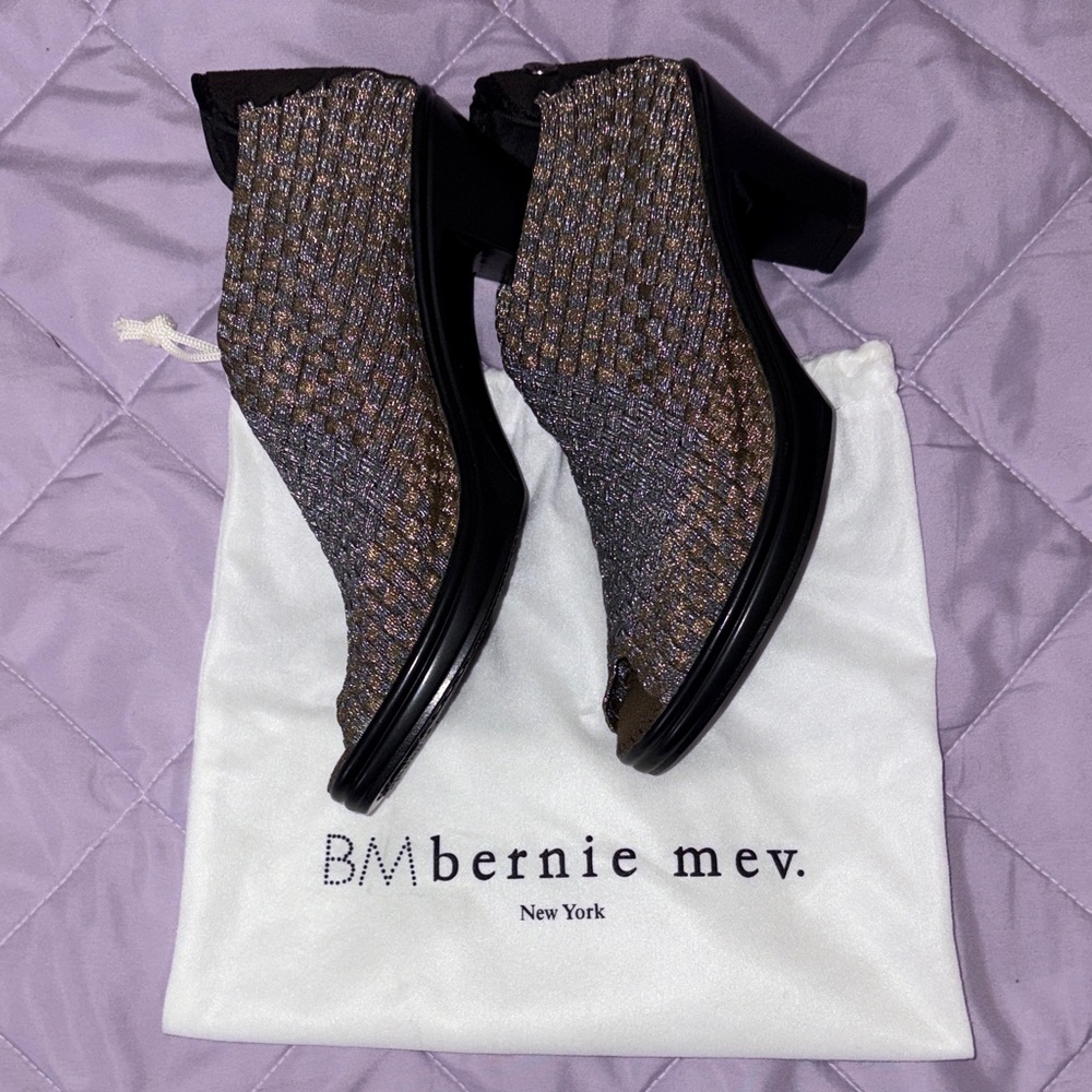 Bernie Mev Metallic Woven Slip-Ons